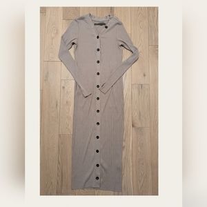 Enza Costa Rob Fitted Cardigan Midi Sweater Dress